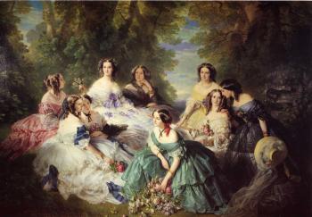 Franz Xavier Winterhalter : The Empress Eugenie Surrounded by her Ladies in Waiting